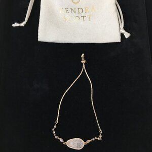 Kendra Scott Adjustable Bracelet With Smoky Chrystal Center Accent Stones